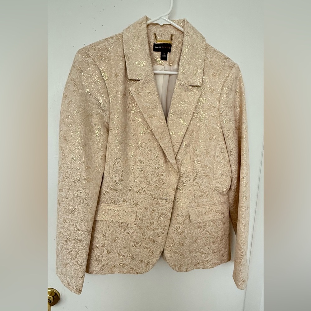 Dana Buchman Women's Cream and Gold Tailored-Jacket 12